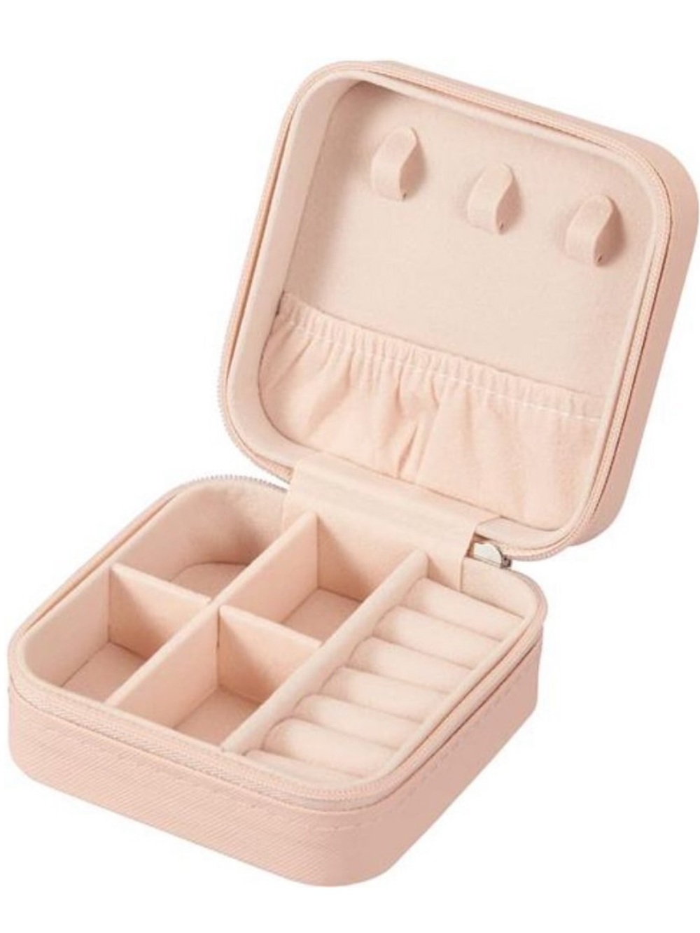 Compact Travel Jewelry Box in Light Pink